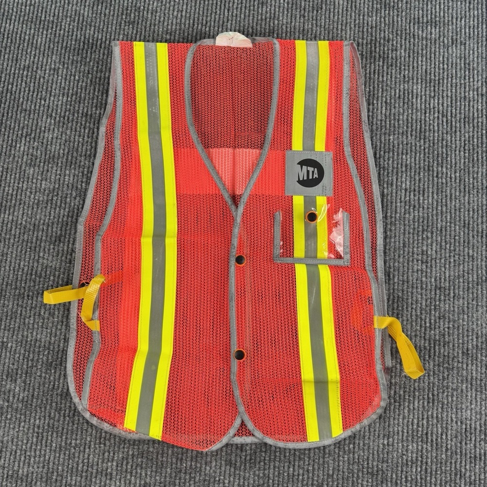 MTA New York City Transit Vest Reflective Mesh Utility Subway Worker Orange 2007